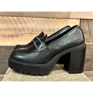 TORRID Black Platform Block Heel Chunky Log  Shoes Women US 11WW Slip on